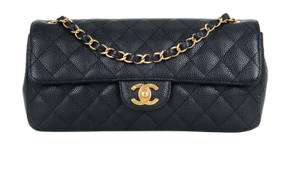 East West Classic Flap, &pound;2,700, Handbags, Black, Caviar Leather, Front view